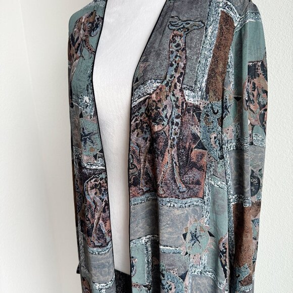 Y2K LIGHTWEIGHT SAFARI PRINT CARDIGAN‎ - Picture 2 of 7